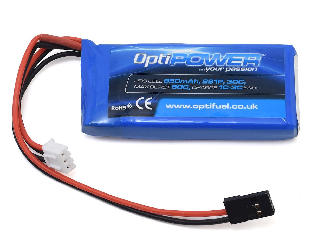 Optipower 2S 30C LiPo Receiver Battery 7 4V 850mAh OPT 8502S RC