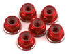 1UP Racing 3mm Aluminum Flanged Locknuts w/Chamfered Finish (Red) (6)