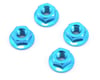 Image 1 for Core-RC 4mm Aluminum Serrated Wheel Nuts (Blue) (4)