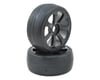 Image 1 for Flash Point 17mm 1/8 Premounted GT Belted Rubber Tires (Black) (2) (Super Soft)