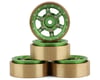 Image 1 for Samix SCX24 Aluminum & Brass Adjustable Offset 1.0" Beadlock Wheels (Green) (4)