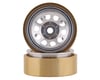 SSD RC SCX24 1.0” Aluminum / Brass D Hole Beadlock Wheels (Silver) (2)
