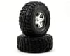 Image 1 for Traxxas Pre-Mounted Kumho Venture MT Tire & SCT Wheels (Satin Chrome with Black Ring) (2) (Rear) TRA5880