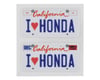 Image 1 for WRAP-UP NEXT REAL 3D U.S. License Plate (2) (I LOVE HONDA) (11x50mm)