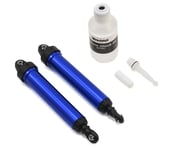more-results: This is a pair of Traxxas Complete Rear Aluminum 160mm GTR Shocks in Blue with Spring 