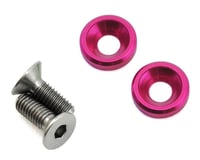 175RC 3x8mm Titanium Flat Head Motor Screws w/Aluminum Washers (Pink) (2)