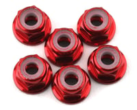 175RC Lightweight Aluminum M3 Flanged Lock Nuts (Red) (6)