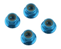 1UP Racing 4mm Serrated Aluminum Locknuts (Blue) (4)