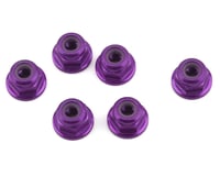1UP Racing 3mm Aluminum Flanged Locknuts (Purple) (6)
