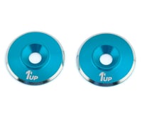 1UP Racing 3mm LowPro Wing Washers (Bright Blue Shine) (2)