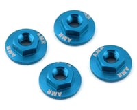AMR 4mm Aluminum Serrated Flange Nut (Blue) (4)