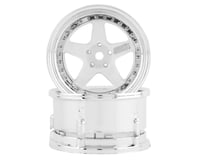 DS Racing Drift Element 5 Spoke Drift Wheels (White & Chrome) (2)