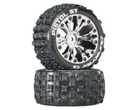 DuraTrax Pistol ST 2.8 Mounted Truck Tires 2WD Rear Chrome DTXC3555