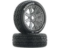 DuraTrax Bandito Buggy Tire C2 Mounted Spoke Black Chrome DTXC3657