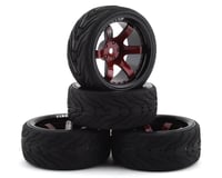 Firebrand RC Bloodshot RT9 Pre-Mounted On-Road Tires (4) (Red/Black)