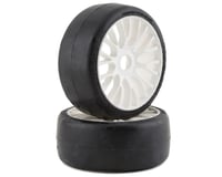 GRP GT - TO4 Slick Belted Pre-Mounted 1/8 Buggy Tires (White) (2)