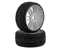 GRP GT - TO1 Revo Belted Pre-Mounted 1/8 Buggy Tires (Silver) (2)