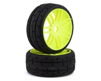 GRP Tires GT - TO1 Revo Belted Pre-Mounted 1/8 Buggy Tires (Yellow) (2)