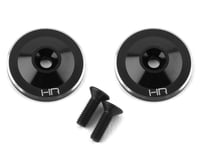 Hot Racing Black Large Wing Button Aluminum (2) HRAAON40U01