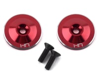 Hot Racing Red Large Wing Buttons Aluminum (2) HRAAON40U02