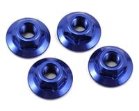 JConcepts 4mm Large Flange Serrated Locking Wheel Nut Set (4) (Blue)