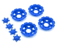 JConcepts "Tracker" Monster Truck Wheel Mock Beadlock Rings (Blue) (4)