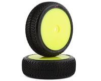 JConcepts Fuzz Bite LP 2.2" Pre-Mounted 4WD Front Buggy Tire (Yellow) (2)