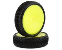 JConcepts Pin Swag Slim 2.2" Pre-Mounted 2WD Front Buggy Carpet Tires (Yellow) (Pink)