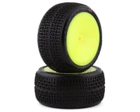 JConcepts Twin Pins 2.2" Pre-Mounted Rear Buggy Carpet Tires (Yellow) (2) (Pink)