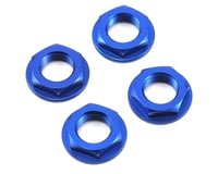 King Headz 17mm Fine Thread Flanged Wheel Nut (Blue) (4)