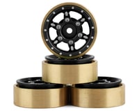 Samix SCX24 Aluminum & Brass Adjustable Offset 1.0" Beadlock Wheels (Black) (4)