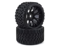 Sweep Terrain Crusher Belted Pre-Mounted Monster Truck Tires (Black) (2)