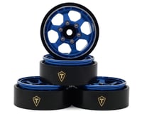 Treal Hobby Type D 1.0" Concave 6-Spoke Beadlock Wheels (Blue) (4) (21.2g)