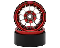 Treal Hobby Type A 1.9'' Spoked Beadlock Wheels (Red) (2)