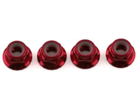 Traxxas 4mm Aluminum Flanged Serrated Nuts - Red-anodized (4) TRA1747A
