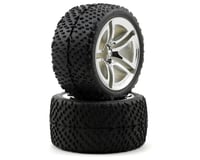 Traxxas Victory Tires w/Twin Spoke Rear Wheels (2) (Jato) (Chrome) (Standard)