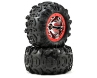 Traxxas Assembled Red Beadlock 1/16 Summit Tires/Wheels TRA7272