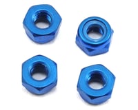 Yokomo 3mm Aluminum Thin Locknut (Blue) (4)