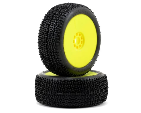 AKA Cityblock 1/8 Buggy Pre-Mounted Tires (2) (Yellow) (Super Soft - Long Wear)