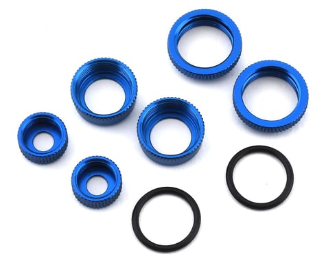 Associated Blue Aluminum 10mm Shock Caps and Collars ASC21556