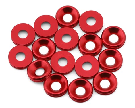 Team Brood 3mm 6061 Aluminum Countersunk Washer (Red) (16)