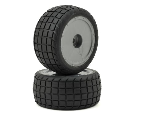 Custom Works Sticker 2 Pre-Mounted Dirt Oval Rear Tires (2) (Standard)