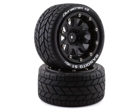 DuraTrax 0 Offset Black Bandito ST Belted 2.8 2WD Mounted Rear Tires (2) DTXC5530