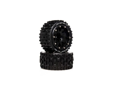 DuraTrax .5 Offset Black Lockup ST Belted 2.8 2WD Mounted Rear Tires (2) DTXC5533