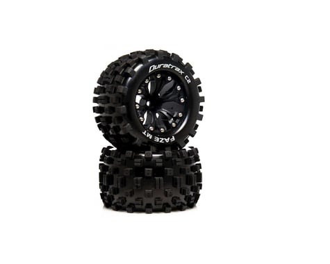 DuraTrax FAZE MT Black 2.8 Mounted .5 Offset C2 Tires DTXC5553