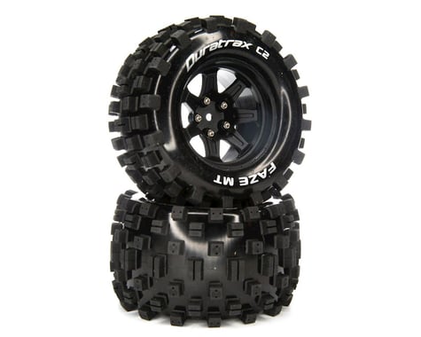DuraTrax C2 14mm Black FAZE MT 2.8 Mounted F/R Tires (2) DTXC5566