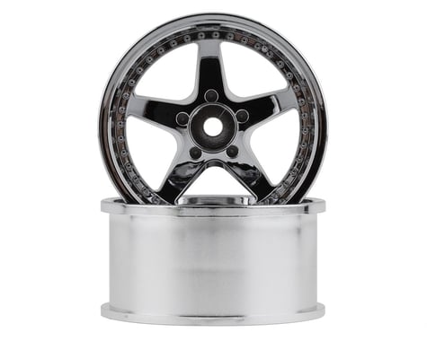 Mikuni Work Equip 5-Spoke Drift Wheels (Chrome Silver) (2) (7mm Offset)