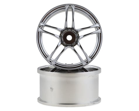 Mikuni AVS Model T5 5-Split Spoke Drift Wheels (Chrome Silver) (2) (7mm Offset)