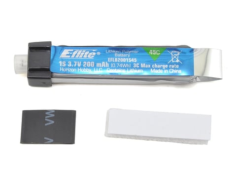 E-Flite 200mAh 1S 3.7V 45C LiPo Battery EFLB2001S45