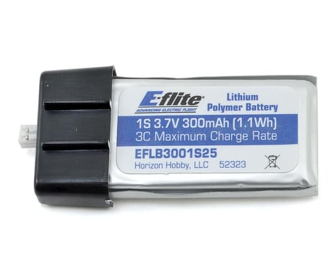 E-Flite 300mAh 1S 3.7V 25C LiPo Battery EFLB3001S25